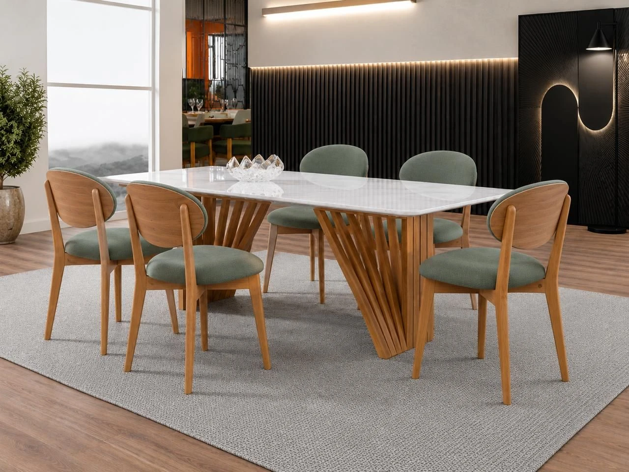 MESA PANAMÁ 1,80 X 90 C/ 6 CADEIRAS MAIA - 1