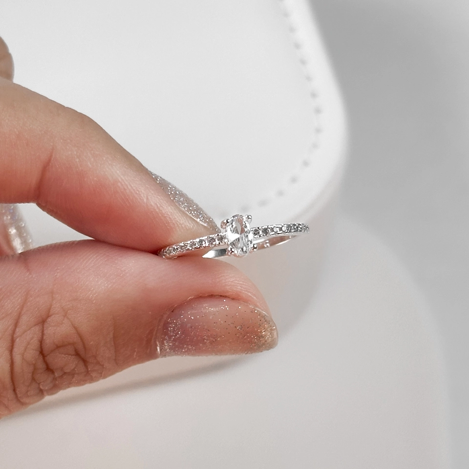 Anel Solitário Cravejado - 4