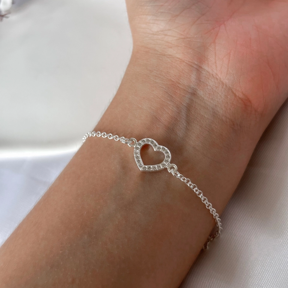 Pulseira Coração cravejado  - 4