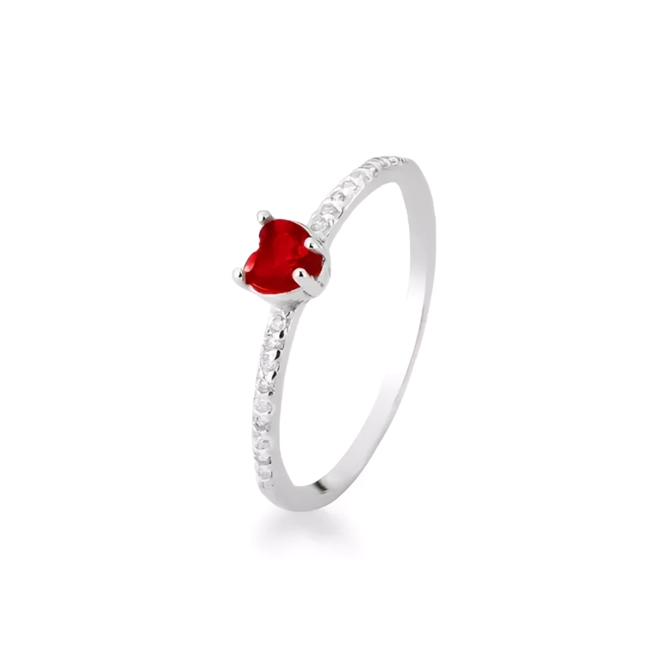 Anel Coração Vermelho