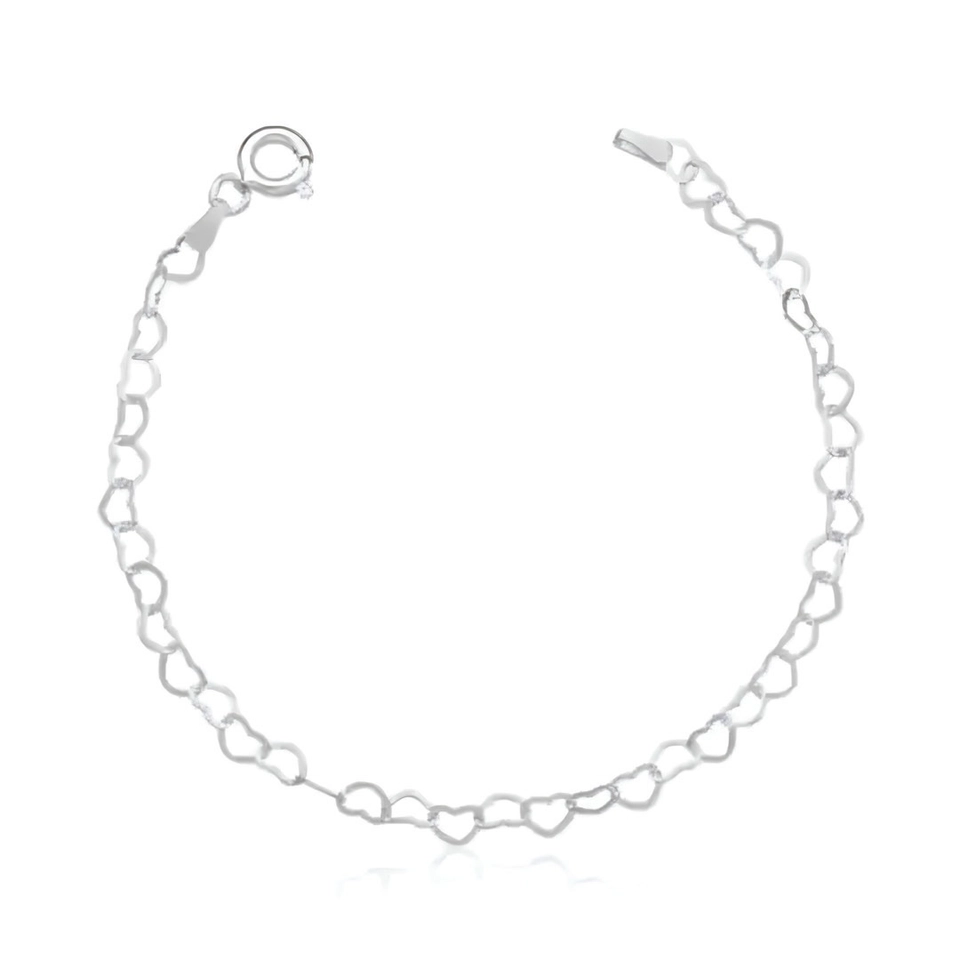 Pulseira elos de coração