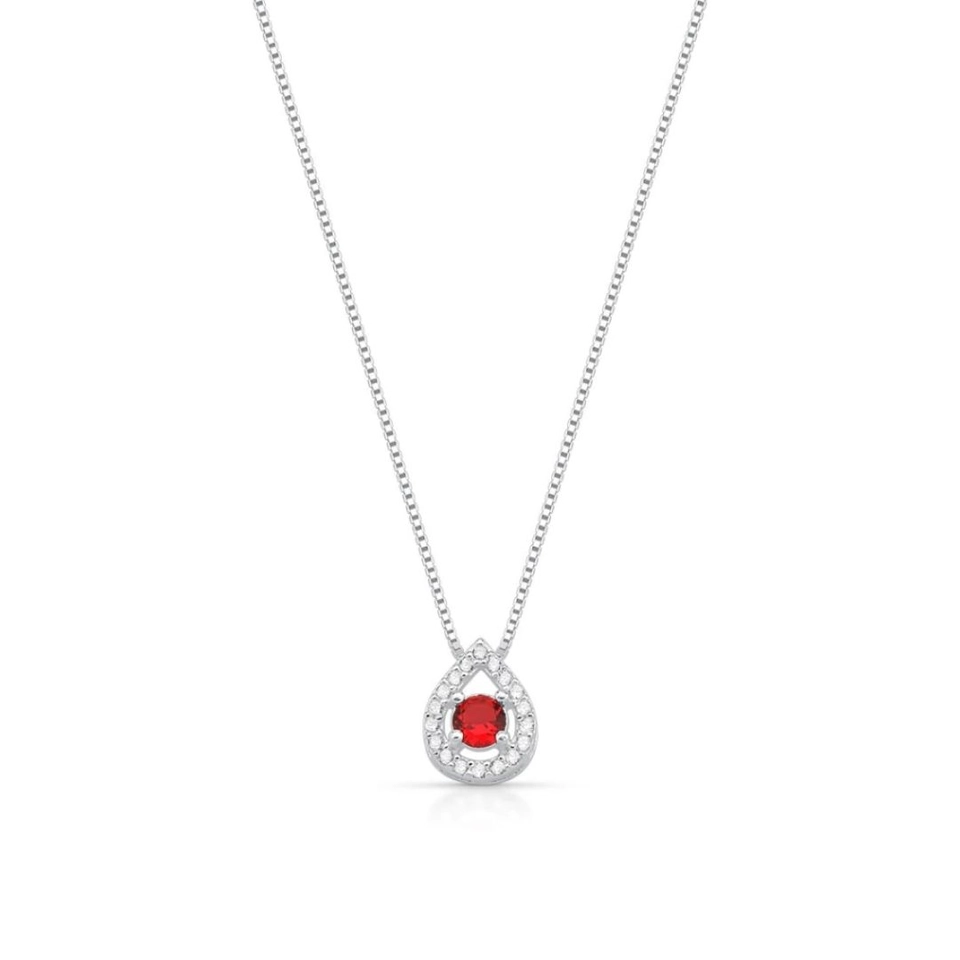 Colar Gota Cravejada - vermelho