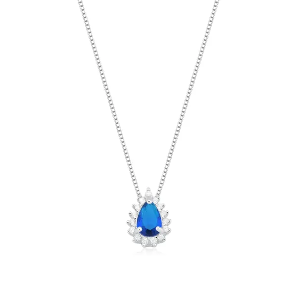 Colar Gota Cravejada - azul