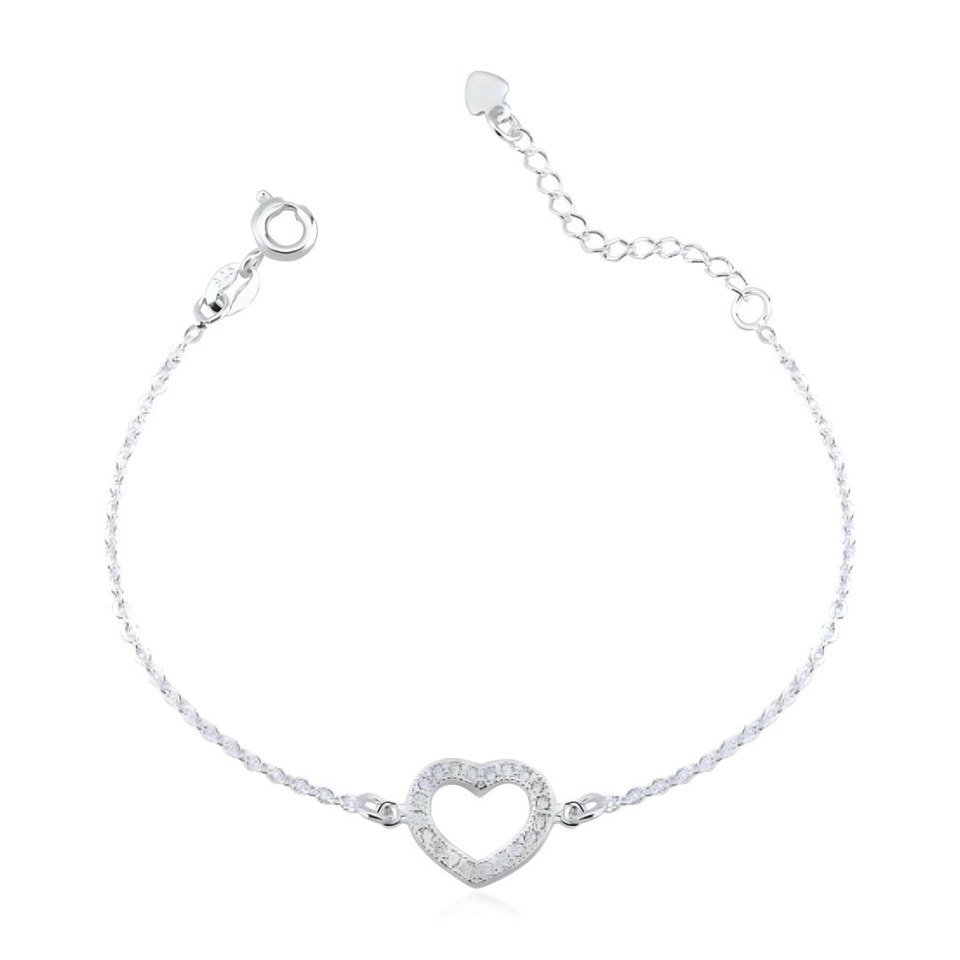 Pulseira Coração cravejado 