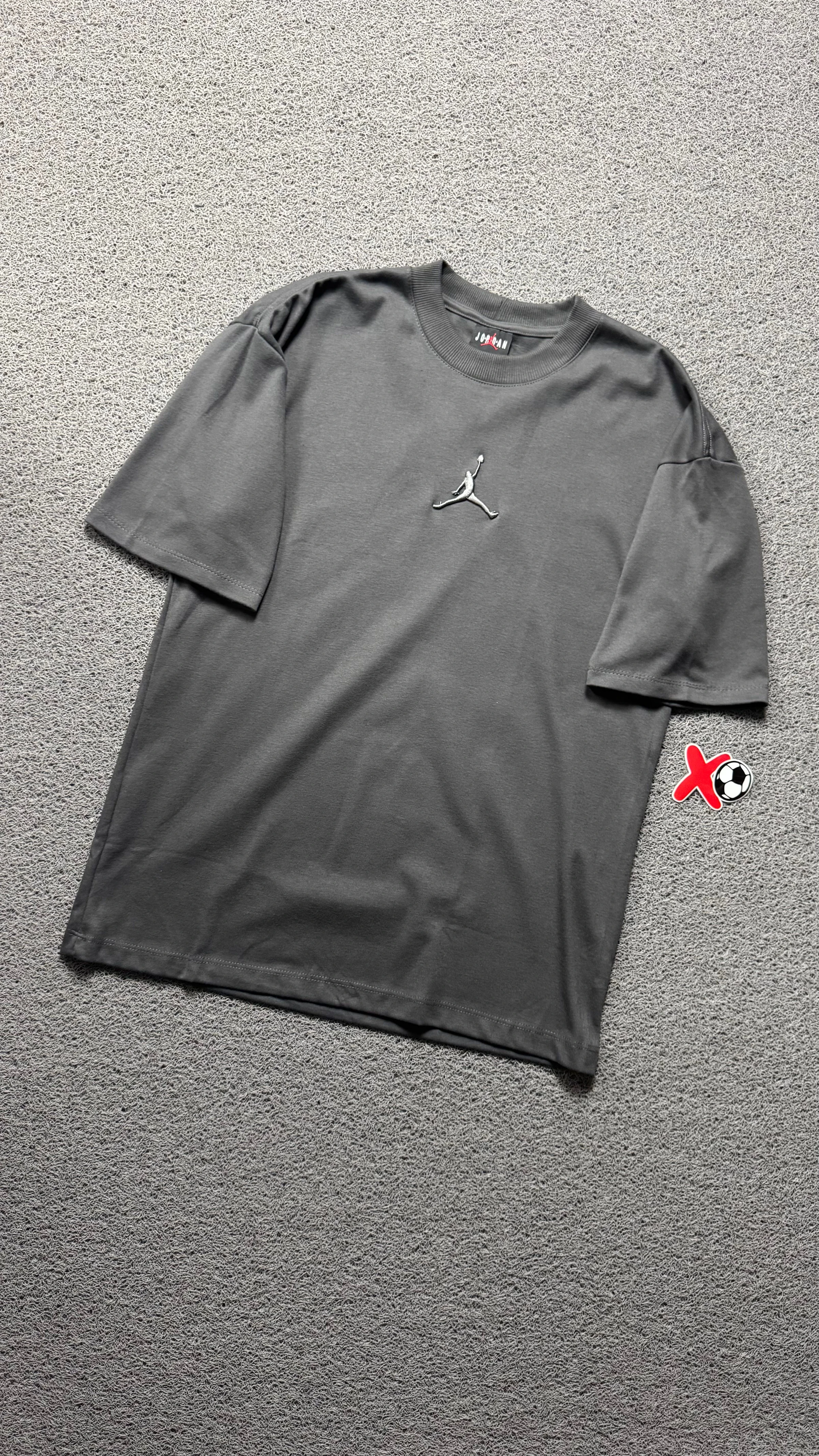 CAMISETA OVERSIZED JD BORDADO CINZA - 1