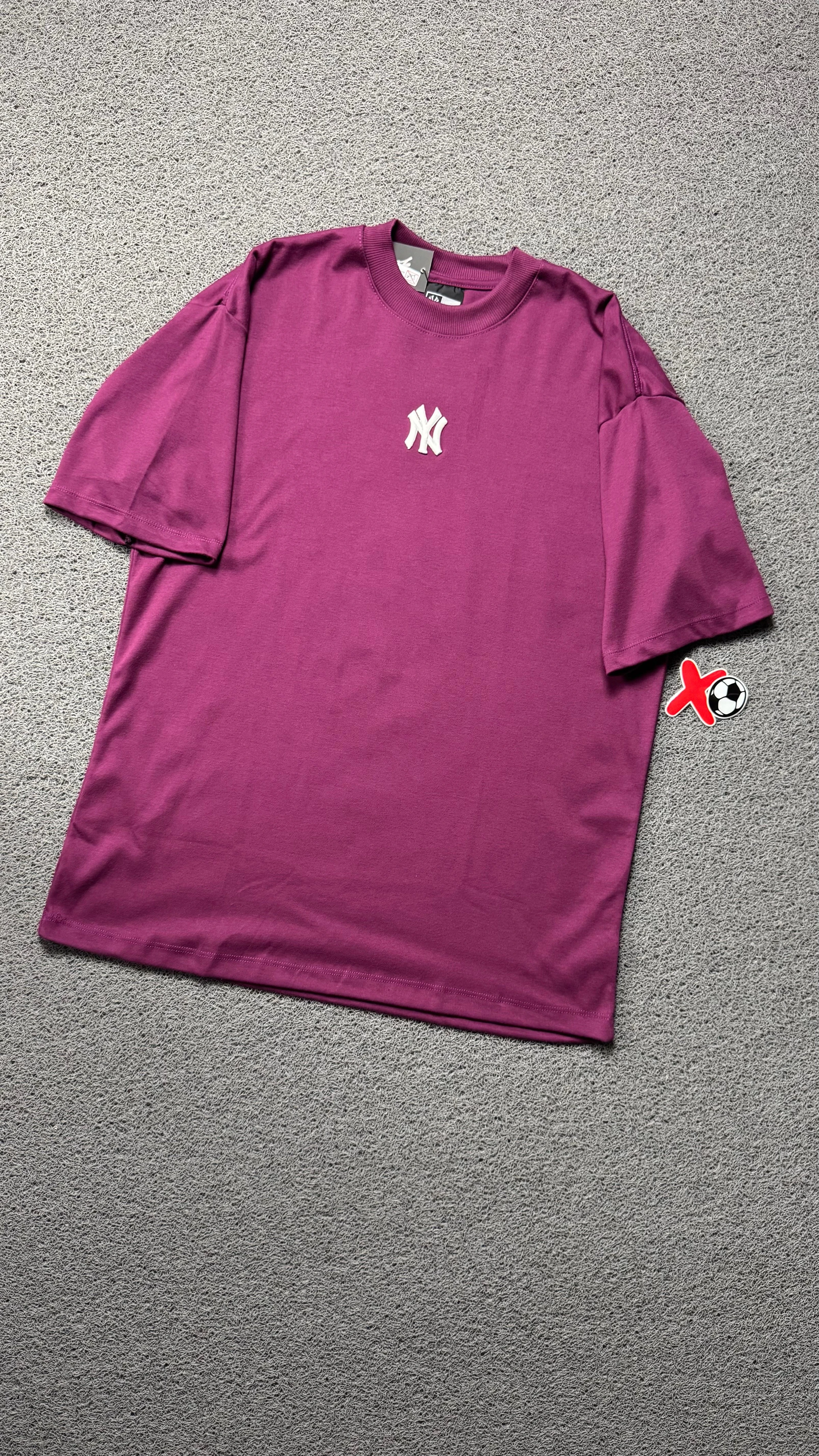CAMISETA OVERSIZED NY BORDADO ROXO  - 1