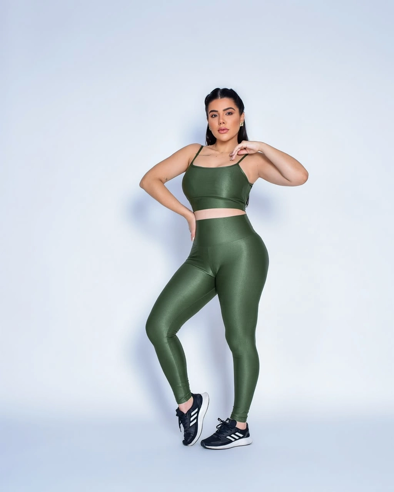 Conjunto Fitness Poliamida – Top Costas Trançadas + Legging. - 2