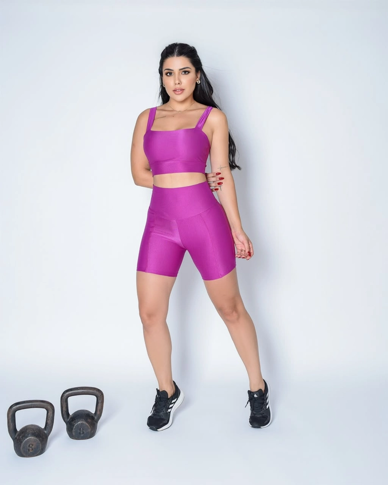 Conjunto Fitness Poliamida – Top + Bermuda. - 4