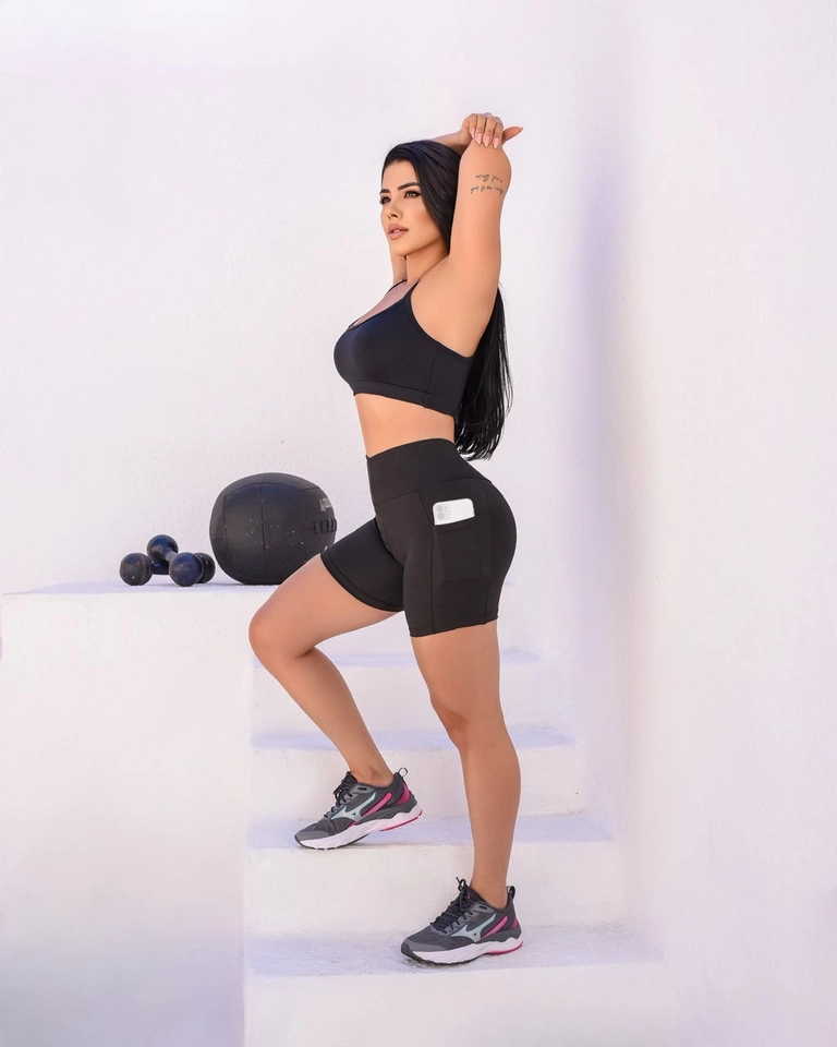 Conjunto Fitness Poliamida – Top + Bermuda. - 3
