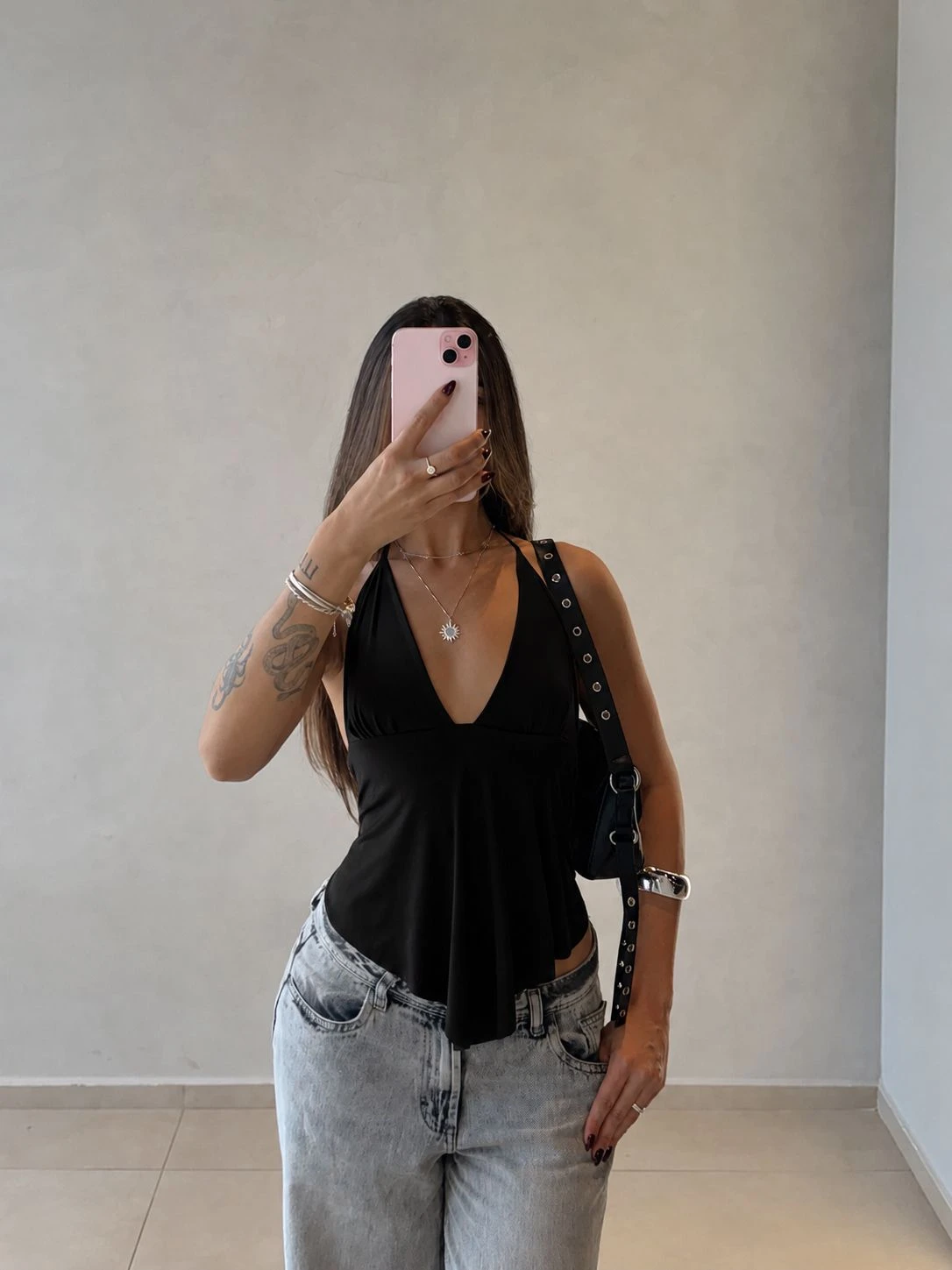 Batinha assimétrica - Preta - 3