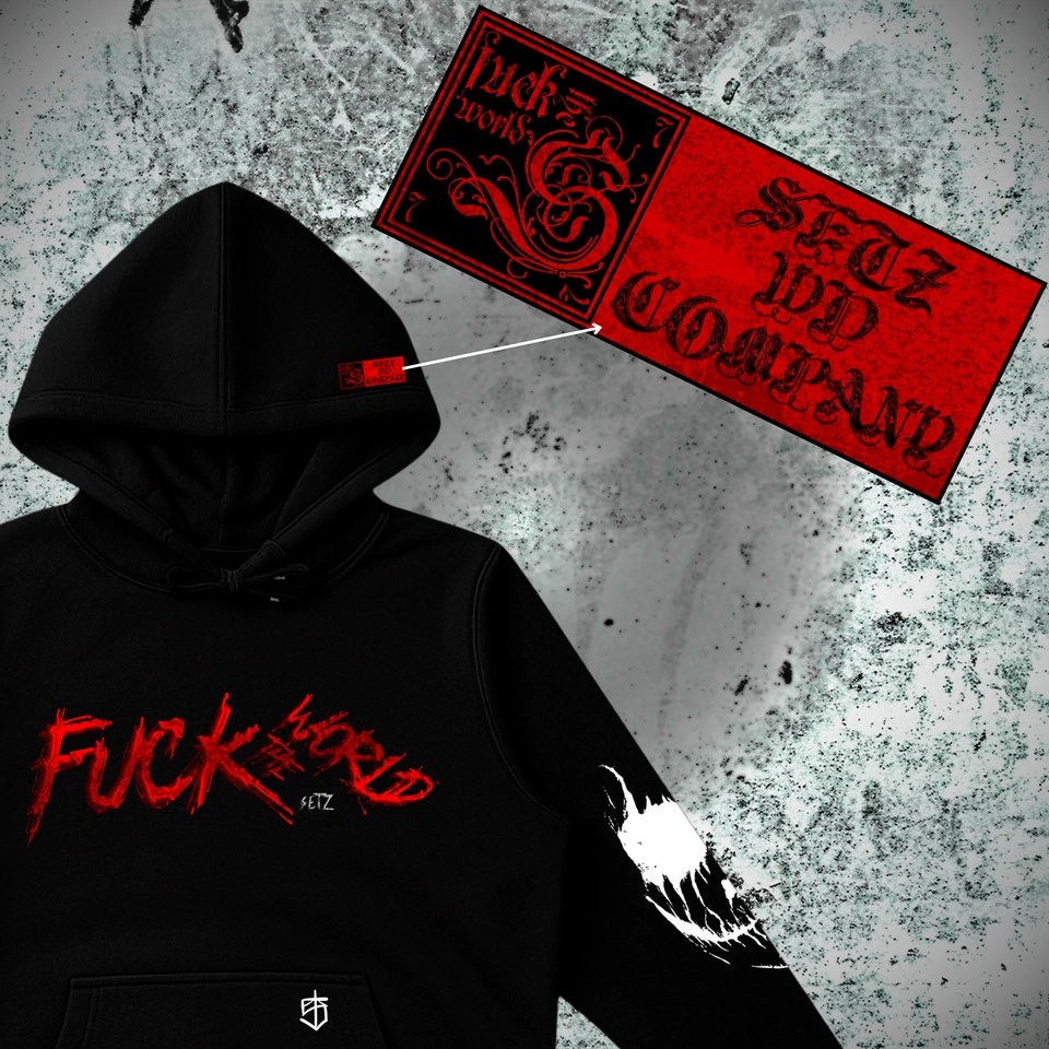 F*CK THE WORLD - ANARKYs (moletom com capuz branco) - 2