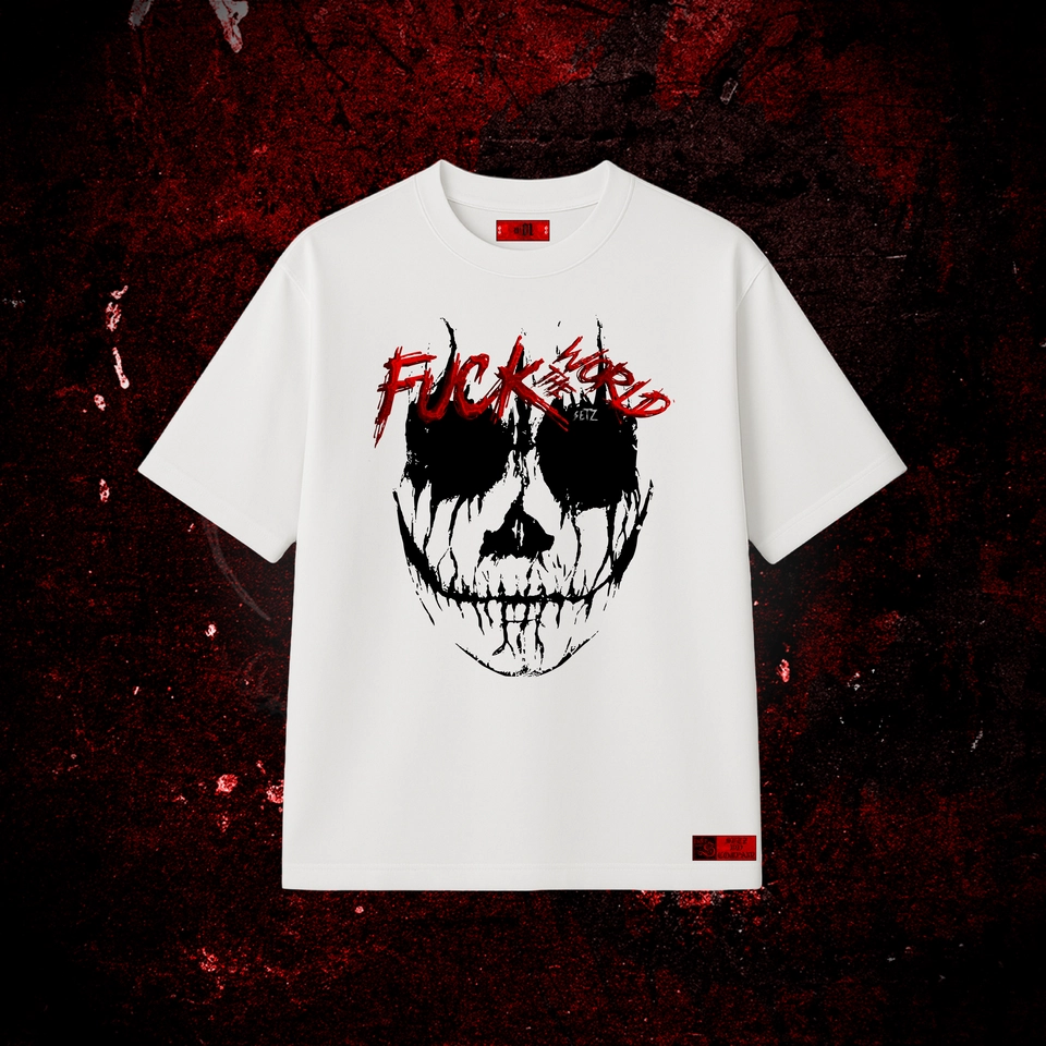 F*CK THE WORLD - ANARKY VI (camiseta oversized branca)