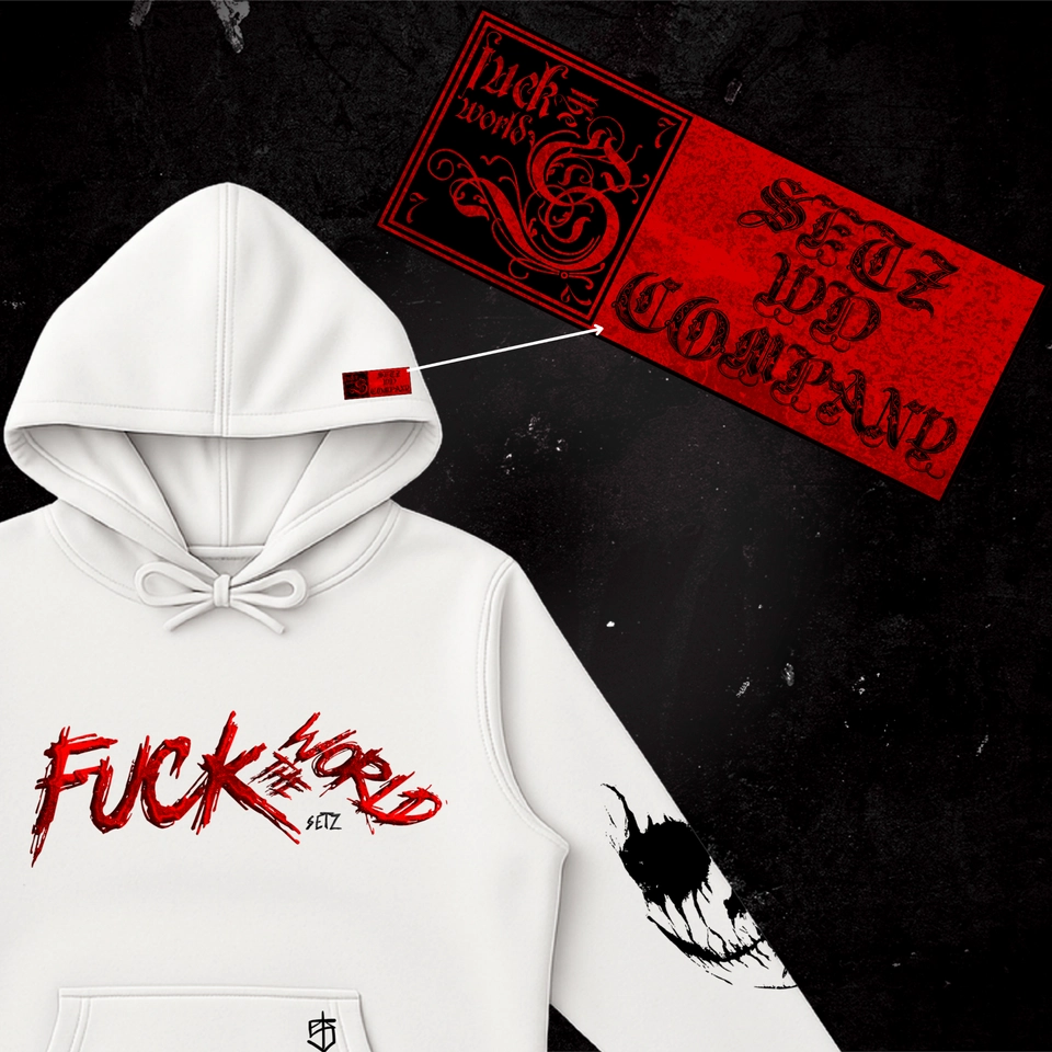 F*CK THE WORLD - ANARKYs (moletom com capuz preto) - 2
