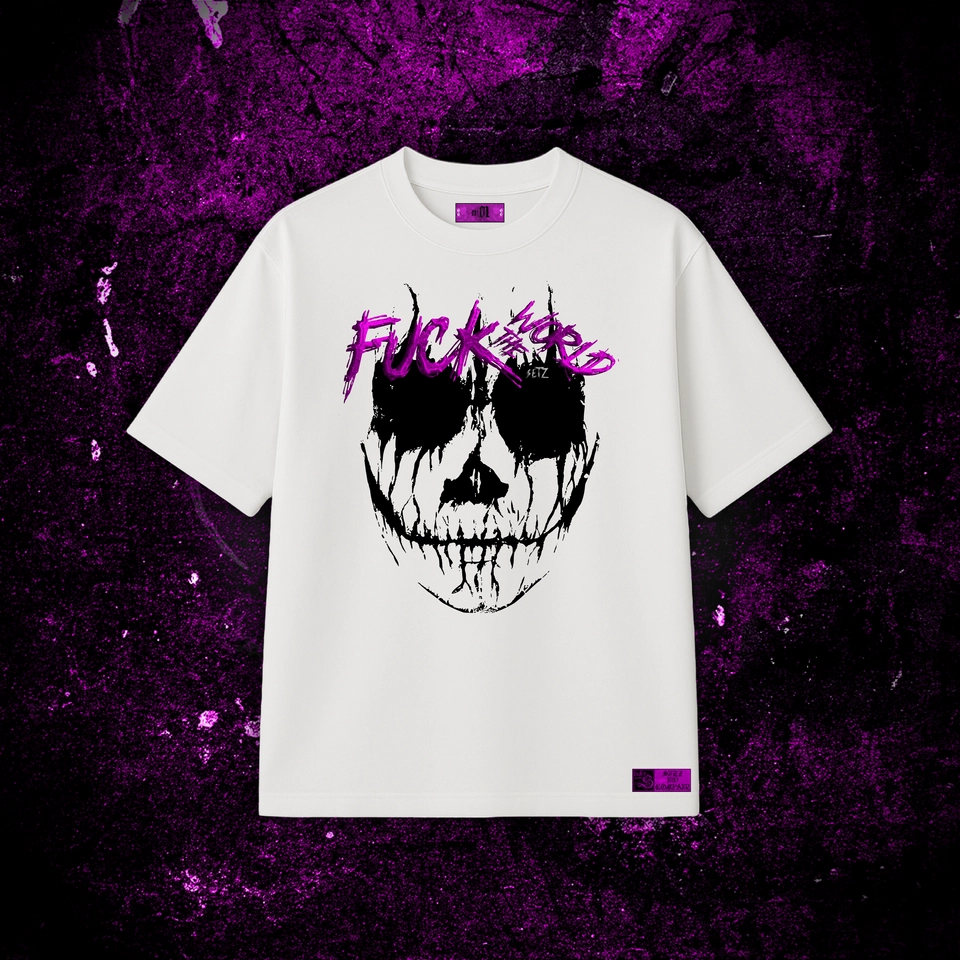F*CK THE WORLD - ANARKY RI (camiseta oversized branca)