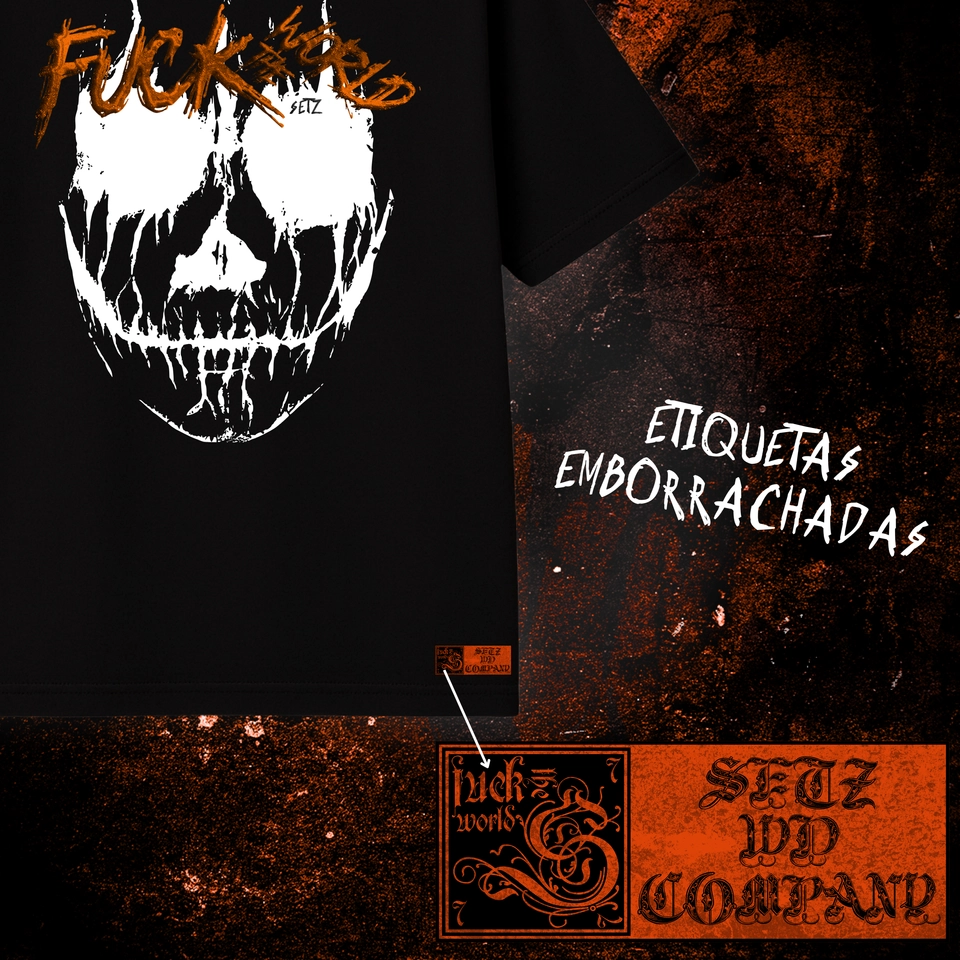 F*CK THE WORLD - ANARKY L (camiseta oversized preta) - 3