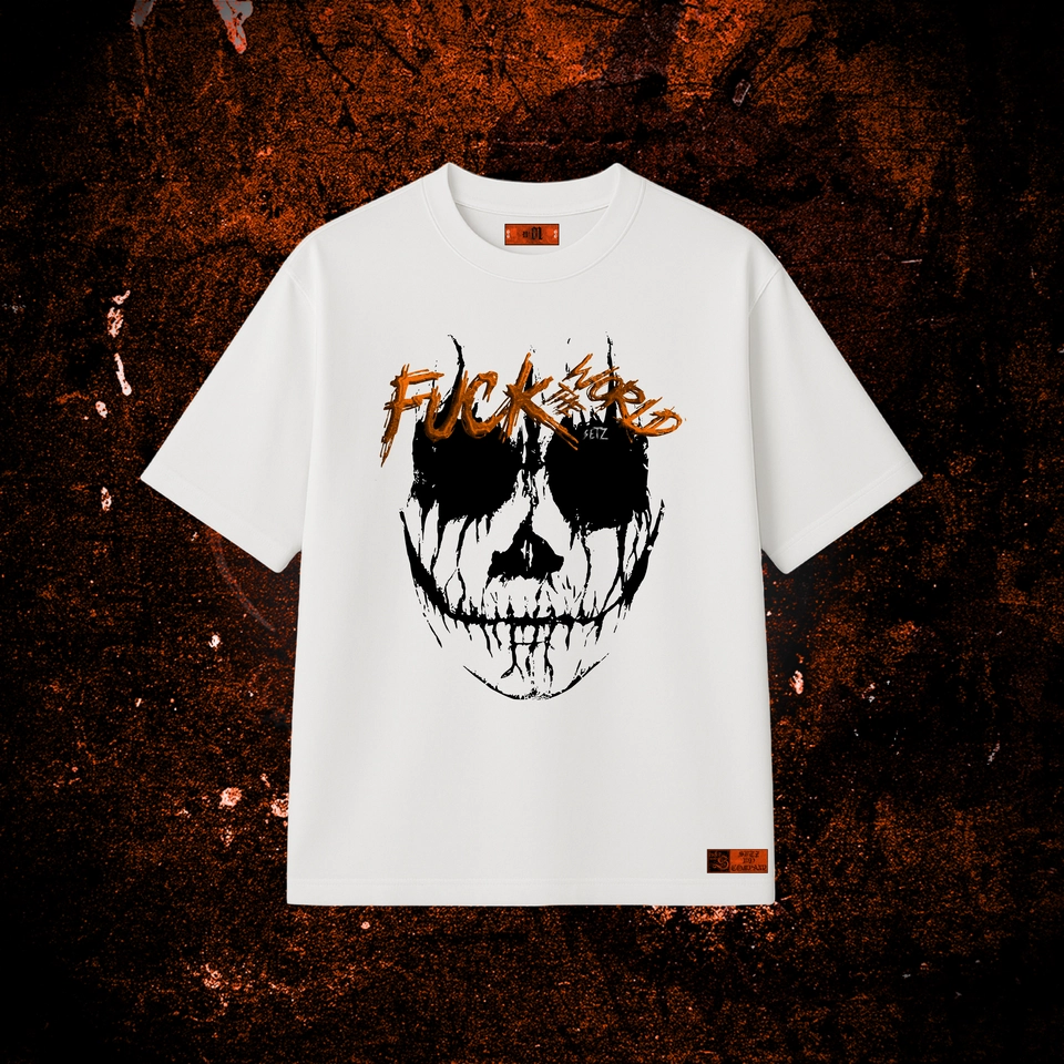 F*CK THE WORLD - ANARKY LI (camiseta oversized branca)
