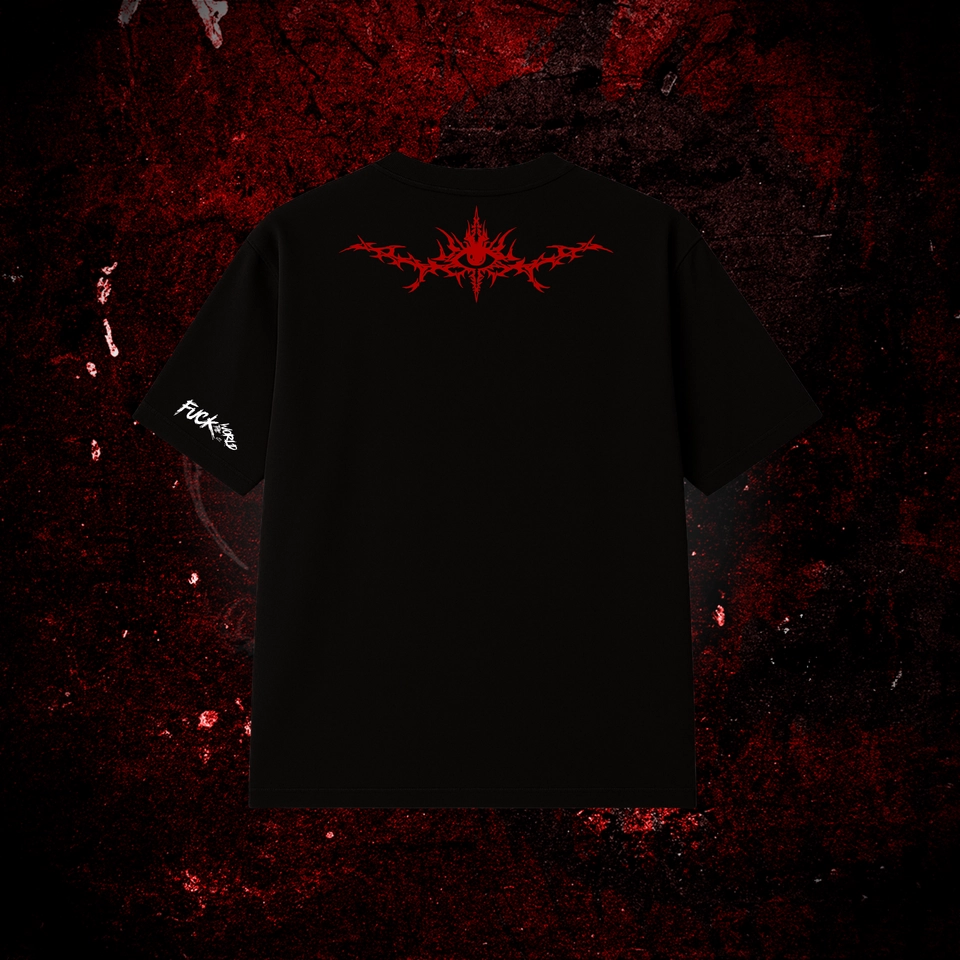 F*CK THE WORLD - ANARKY V (camiseta oversized preta) - 4