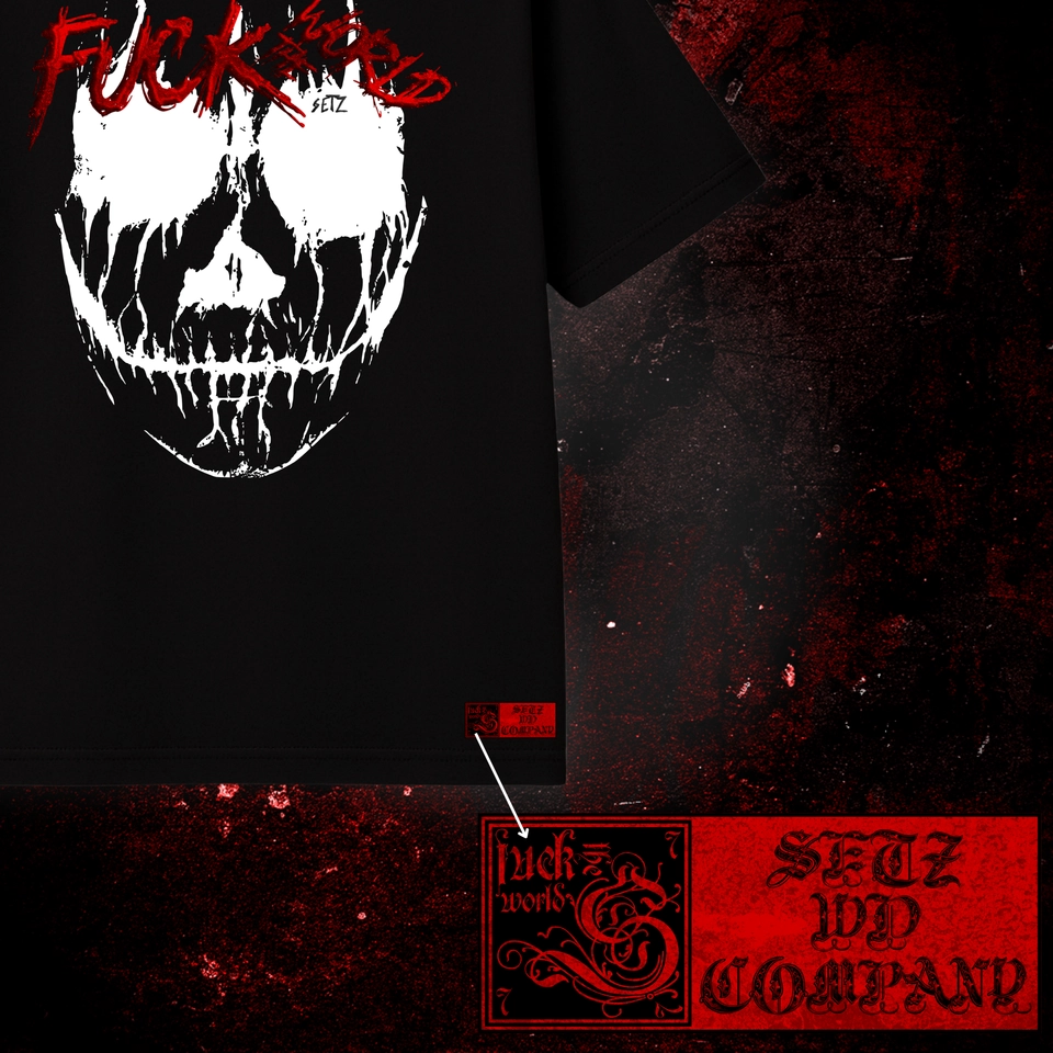 F*CK THE WORLD - ANARKY V (camiseta oversized preta) - 3