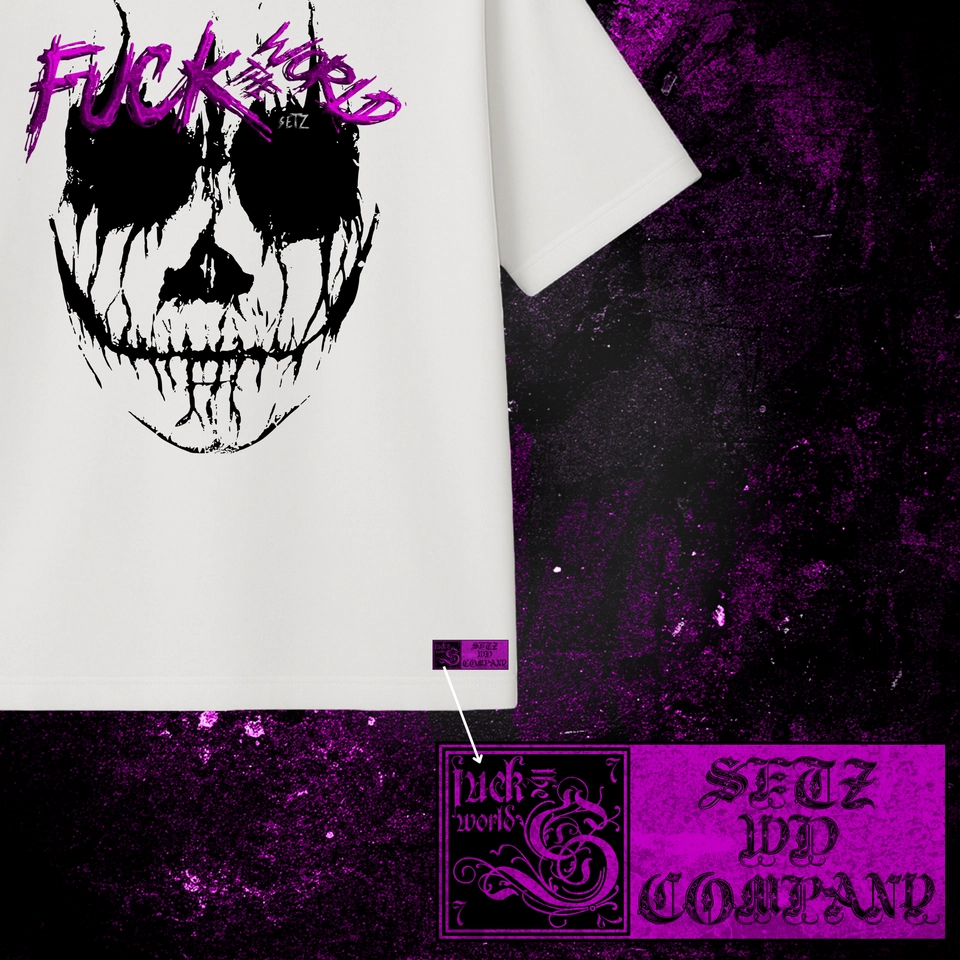 F*CK THE WORLD - ANARKY RI (camiseta oversized branca) - 3