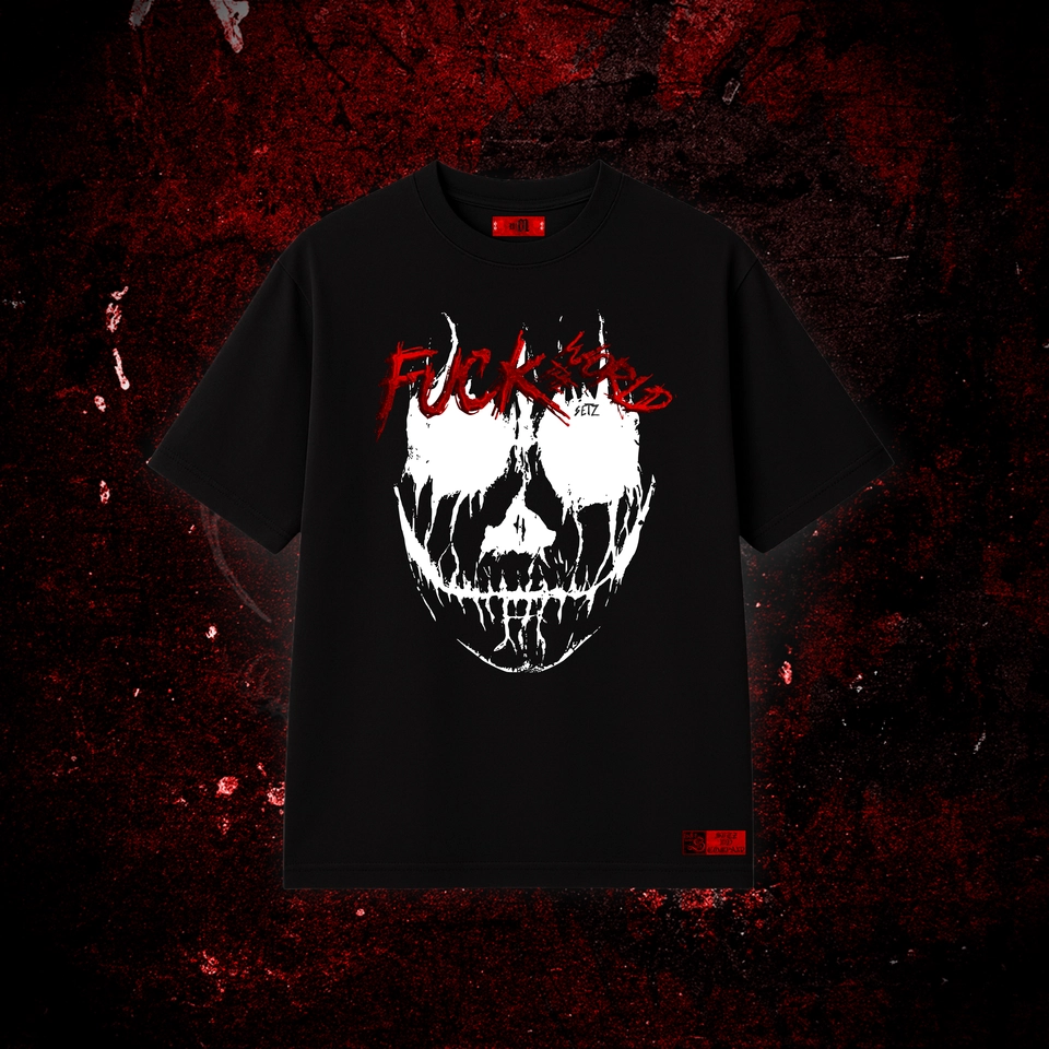F*CK THE WORLD - ANARKY V (camiseta oversized preta)