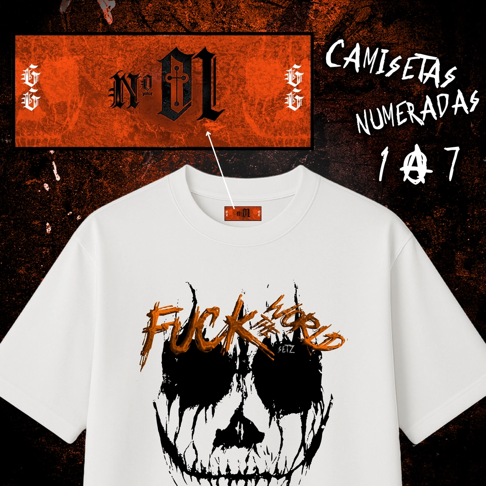 F*CK THE WORLD - ANARKY LI (camiseta oversized branca) - 2