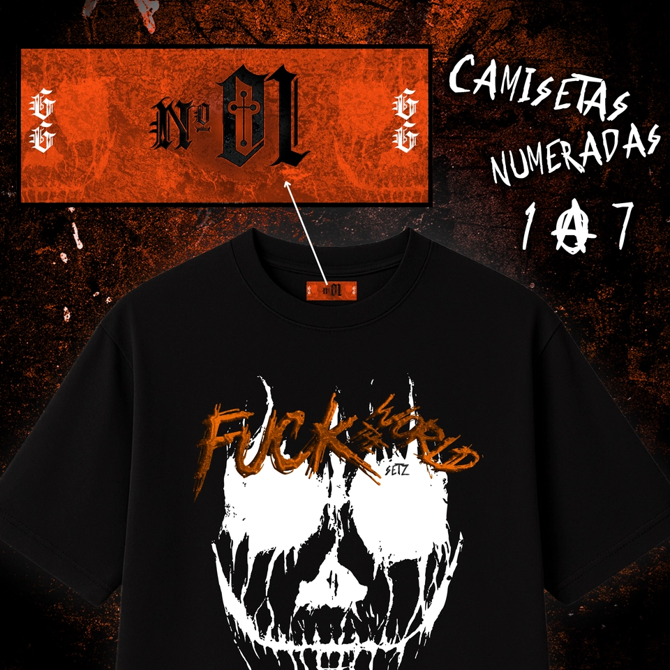 F*CK THE WORLD - ANARKY L (camiseta oversized preta) - 2