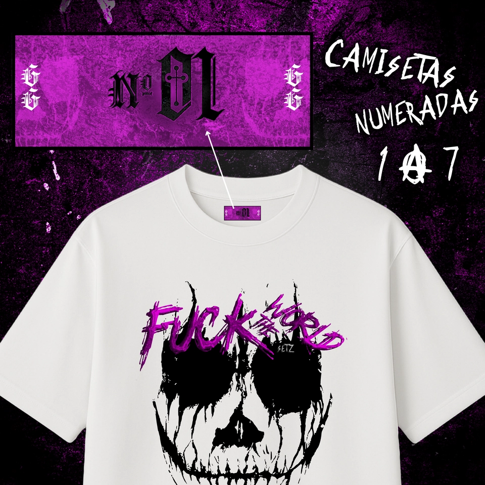 F*CK THE WORLD - ANARKY RI (camiseta oversized branca) - 2
