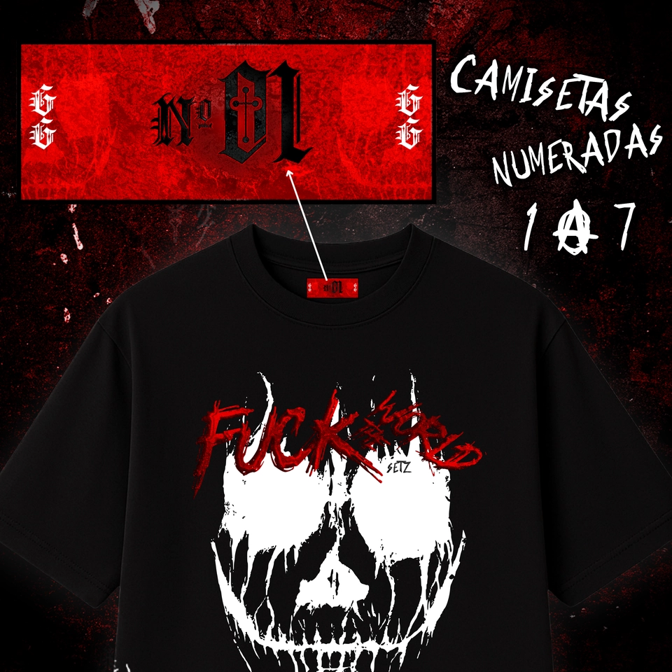 F*CK THE WORLD - ANARKY V (camiseta oversized preta) - 2