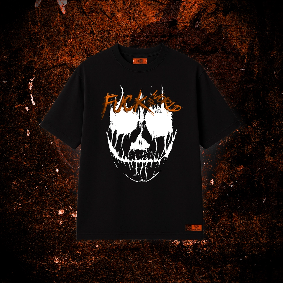F*CK THE WORLD - ANARKY L (camiseta oversized preta) - 1