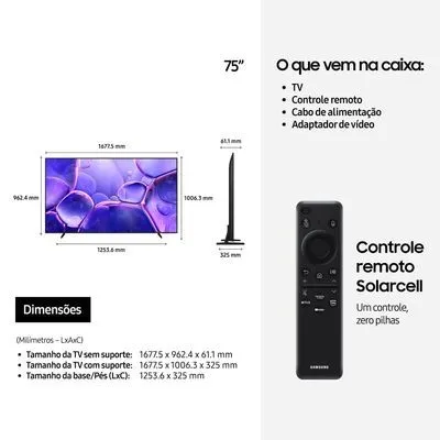Smart TV 75" Crystal UHD 4K U8600F 2025, Xbox Cloud Gaming - Samsung  - 3