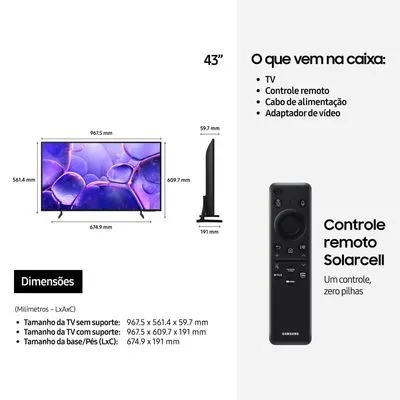 Smart TV 43" Crystal UHD 4K U8600F 2025, Xbox Cloud Gaming - Samsung  - 3