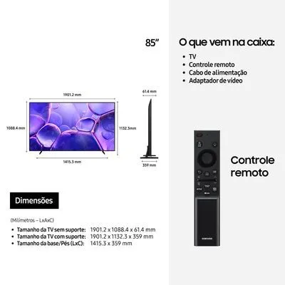  Smart TV 85" Crystal UHD 4K U8100F 2025, Xbox Cloud Gaming - 3