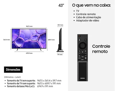  Smart TV 43" Crystal UHD 4K U8100F 2025, Xbox Cloud Gaming - Samsung  - 3