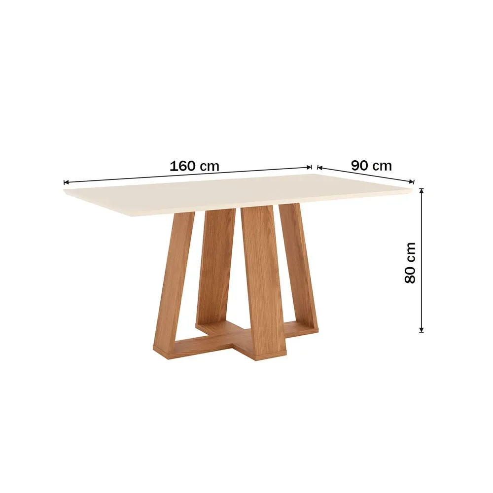 Mesa de Jantar 6 Cadeiras Sales Nature/Off White/Bege - Pnr Móveis - 3