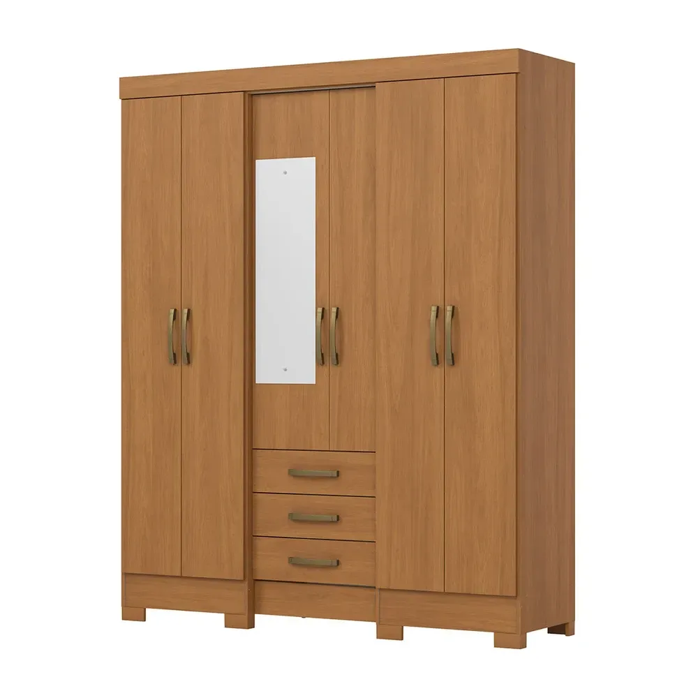 Guarda Roupa Casal 6 Portas 3 Gavetas Cinamomo - Briz - 2