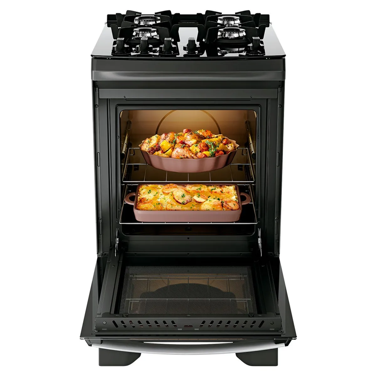 Fogão 4 Bocas Preto com Mesa de Vidro Dako Supreme Glass Bivolt - 3