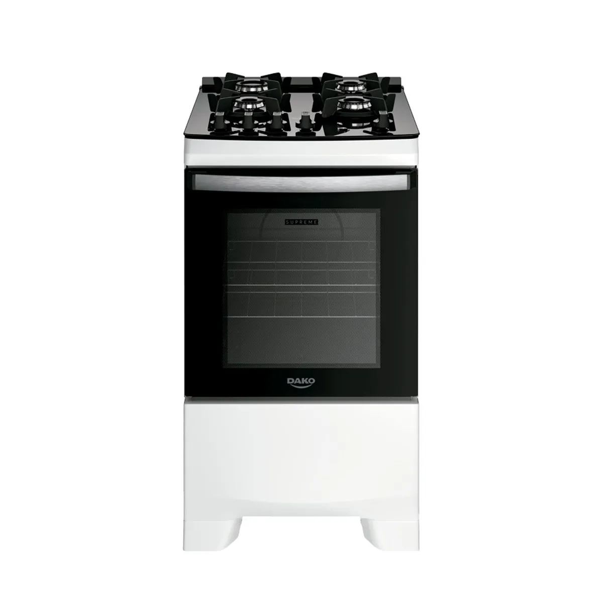 Fogão 4 Bocas Branco com Mesa de Vidro Dako Supreme Glass Bivolt - 1