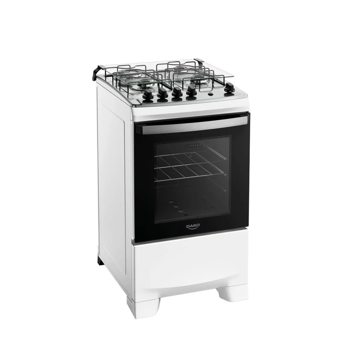 Fogão 4 Bocas Branco com Mesa Inox Dako Supreme Bivolt - 2