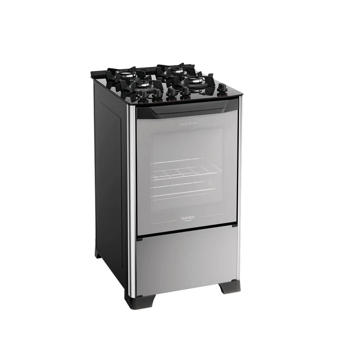 Fogão 4 Bocas Espelhado com Mesa de Vidro Dako Magister Style Bivolt - 2