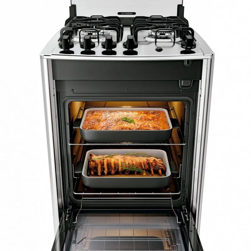 Fogão 4 Bocas Espelhado com Mesa Inox Dako Magister Inox Style Bivolt - 3