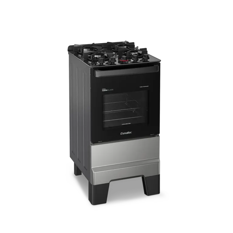 Fogão 4 Bocas Ideal Master Glass Mesa de Vidro Esmaltec com Acendimento Automático Inox  - 1