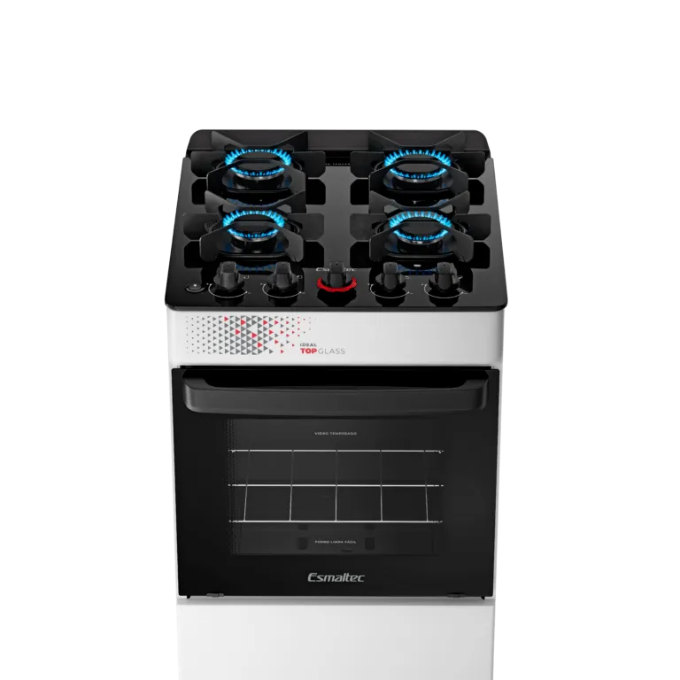 Fogão 4 Ideal Top Glass Mesa de Vidro Esmaltec com Acendimento Automático Branco  - 3