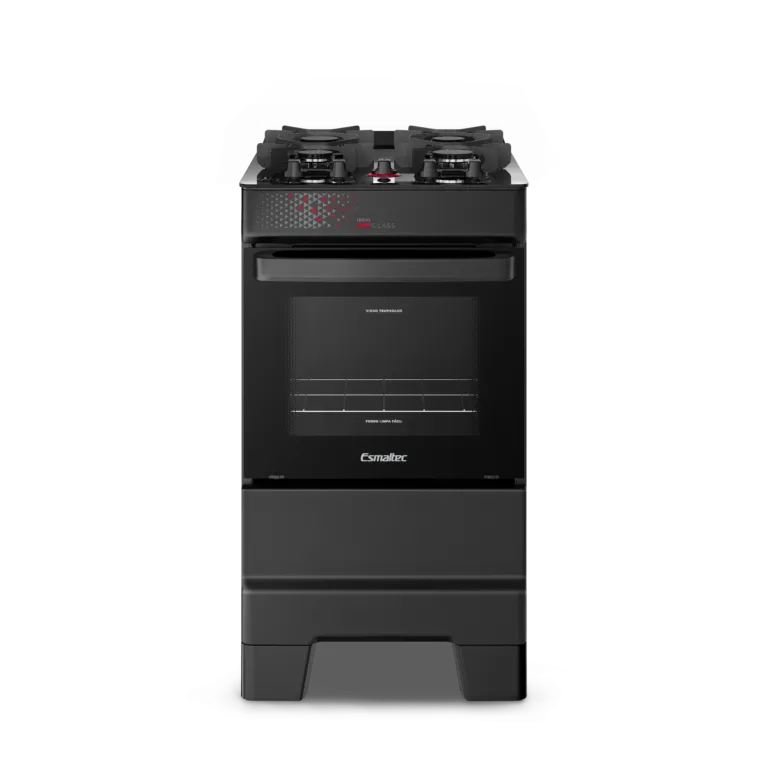 Fogão 4 Ideal Top Glass Mesa de Vidro Esmaltec com Acendimento Automático Preto  - 1