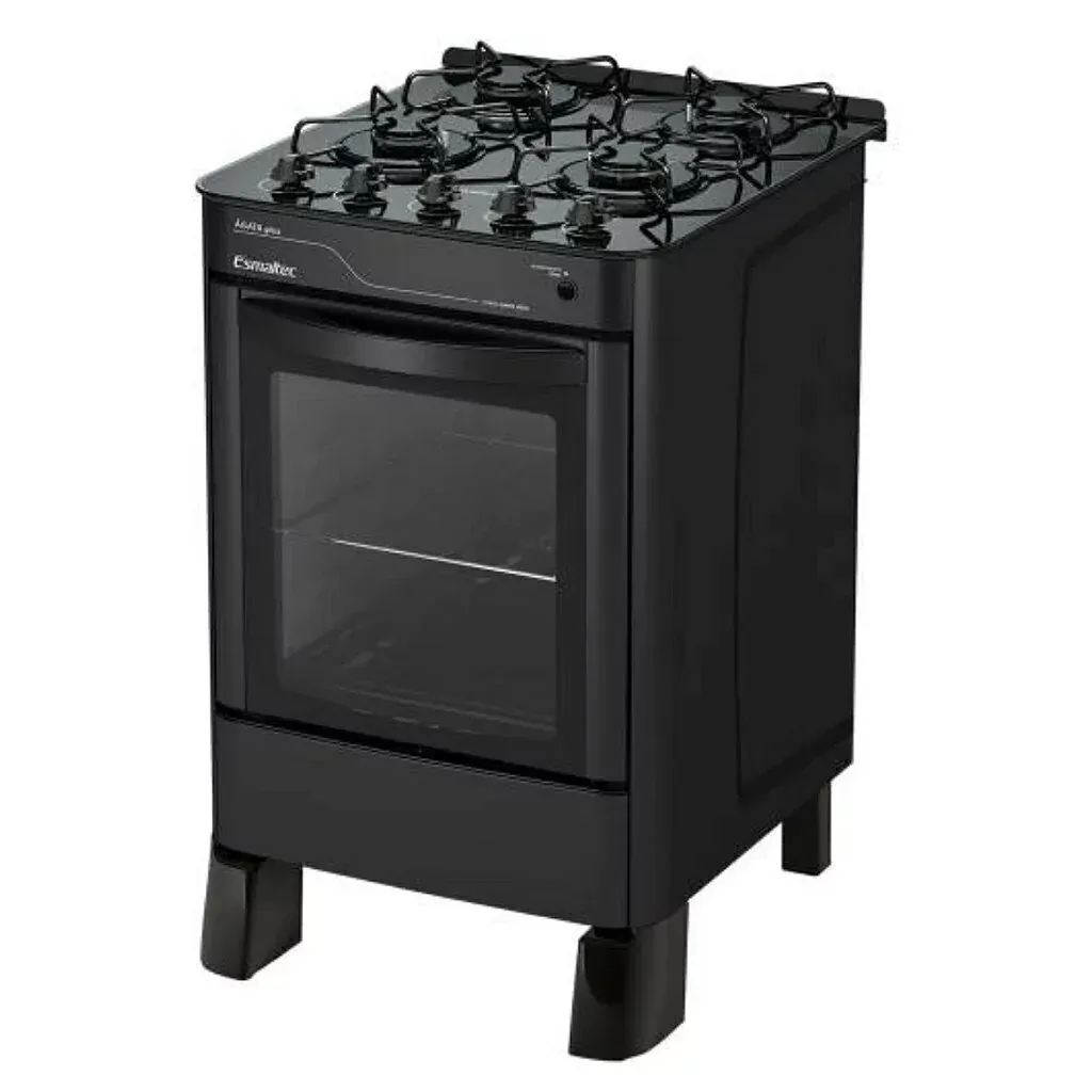 Fogão 4 Bocas Esmaltec Ágata Glass Mesa Vidro com Acendimento Automático Preto  - 3