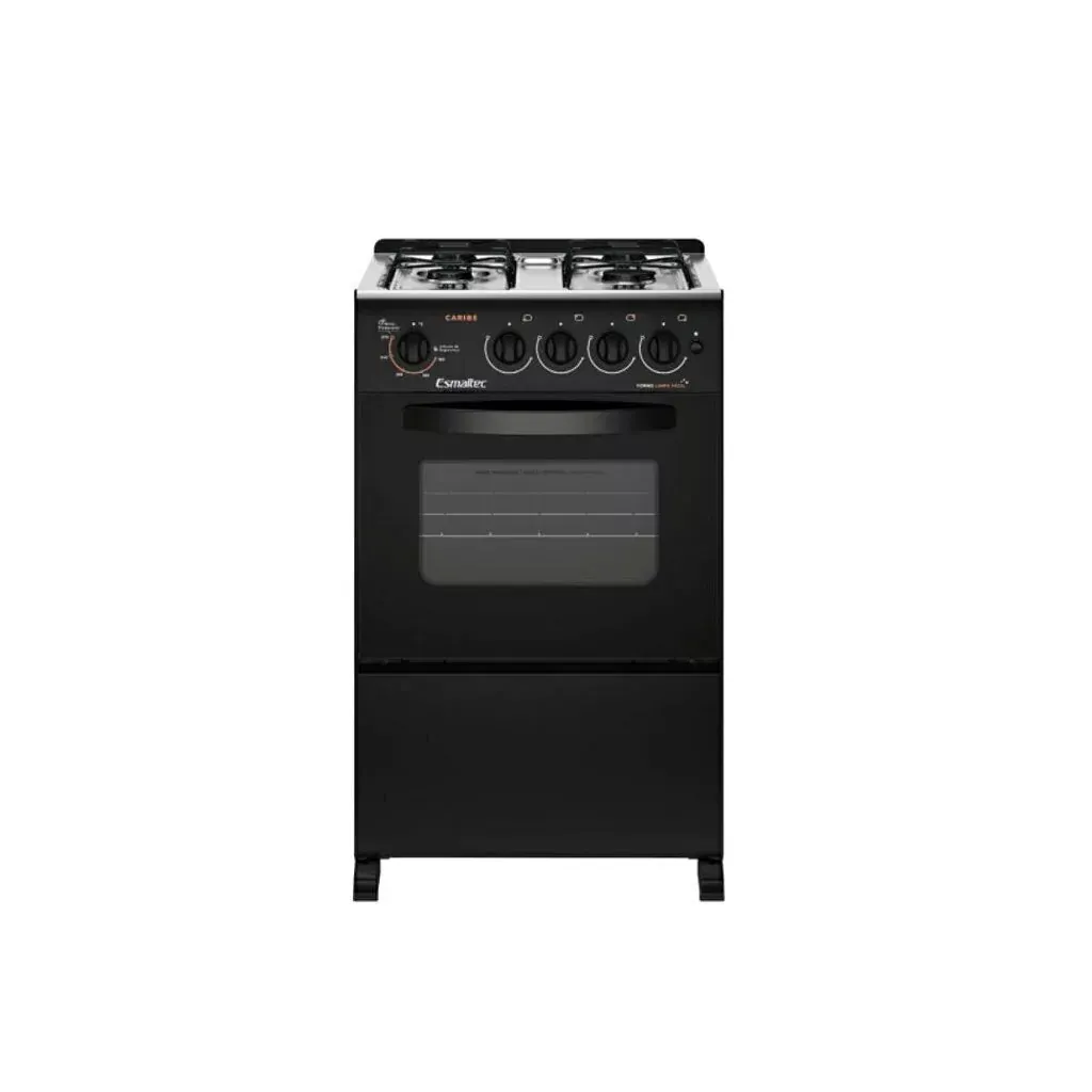 Fogão 4 Bocas Esmaltec Caribe Acendimento Automático Preto  - 1