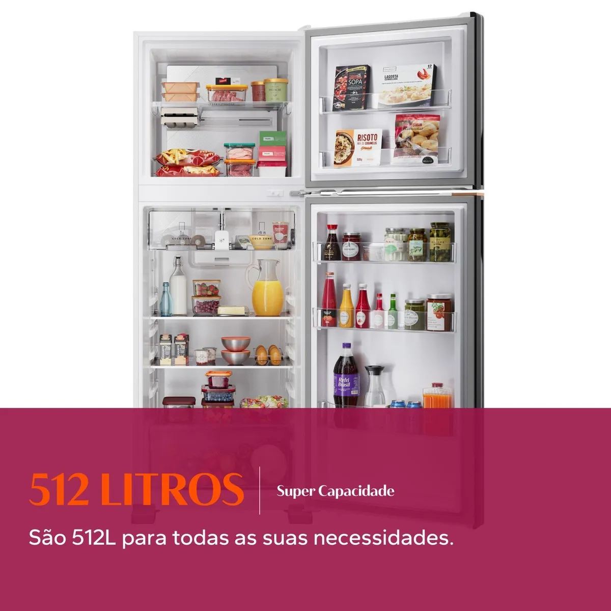 Geladeira Inteligente Branca B= Smart Brastemp Frost Free Duplex 512 Litros Cor Branca - BRM62AB - 3