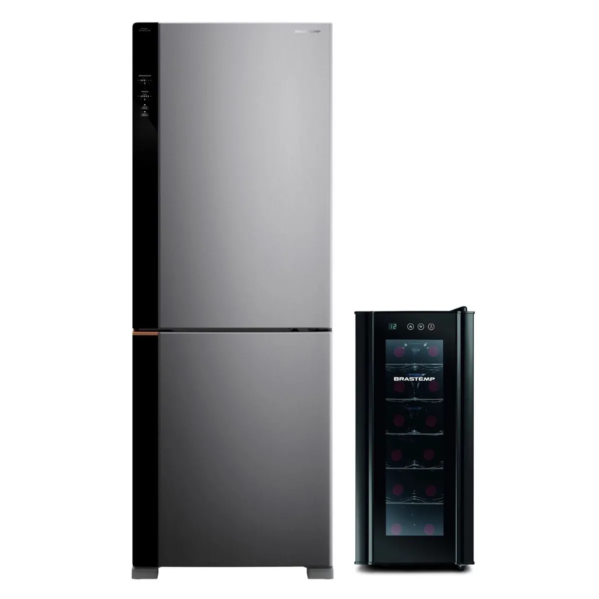 Combo Geladeira Inteligente B= Smart 477 Litros Cor Inox + Adega 12 Garrafas Cor Preta Brastemp (BRE68AK + BZC12BE) - B8AK_BZC1_CJ - 1