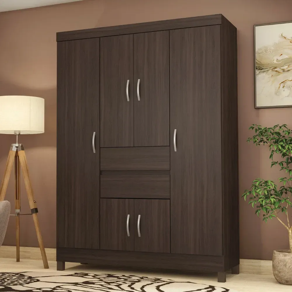 Guarda Roupa Casal Ecom II 6 Portas Café Touch - Demóbile - 1
