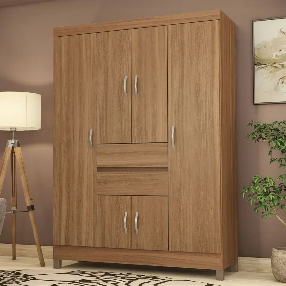 Guarda Roupa Casal Ecom II 6 Portas Amêndola - Demóbile - 1
