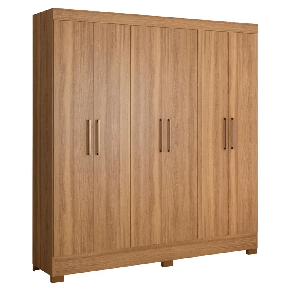Guarda Roupa Casal Prático 6 Portas 3 Gavetas Amêndola Touch - Demóbile - 2